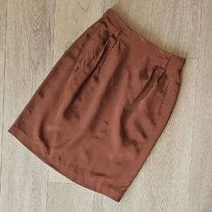 Vintage Silk Braemar Petites Jeremy Scott Knee Length Midi Skirt, Vintage Size 8